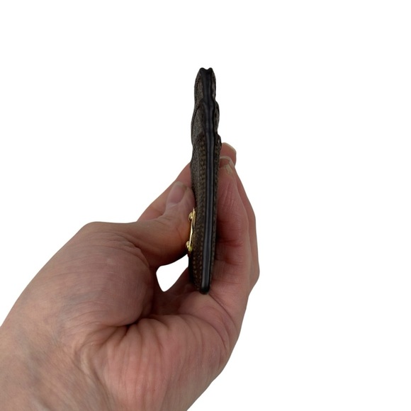 MICHAEL KORS SIGNATURE MK LOGO CARD HOLDER WALLET CASE BROWN/GOLD - Picture 3 of 15